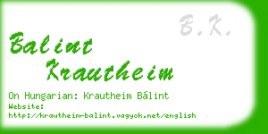 balint krautheim business card